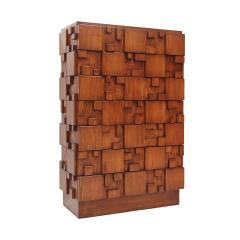 Brutalist wooden chest of drawers Italy - 4270220
