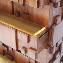 Brutalist wooden chest of drawers Italy - 4270224