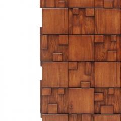 Brutalist wooden chest of drawers Italy - 4270225