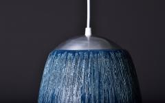 Brutalistic Ceramic Pendant with blue glaze - 4415720