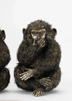 Buccellati Italy a Set of Three Silver Models of the Wise Monkeys - 2726002