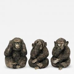 Buccellati Italy a Set of Three Silver Models of the Wise Monkeys - 2730211