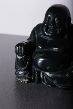 Budai Buddha in dark jade - 3861117