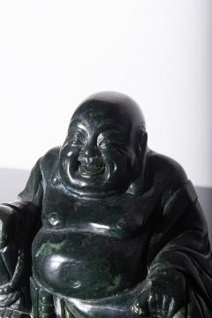 Budai Buddha in dark jade - 3861118