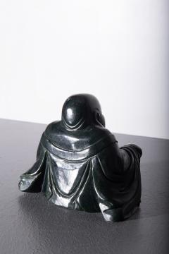 Budai Buddha in dark jade - 3861119