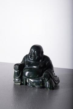 Budai Buddha in dark jade - 3861121