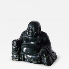 Budai Buddha in dark jade - 3864413