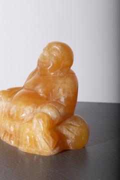 Budai Buddha in orange jade - 3865844