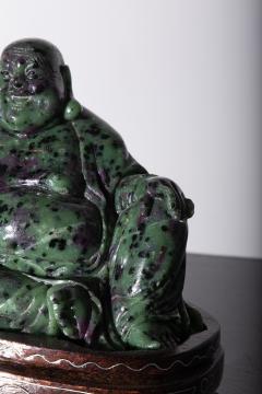 Budai Buddha in speckled jade - 3863315