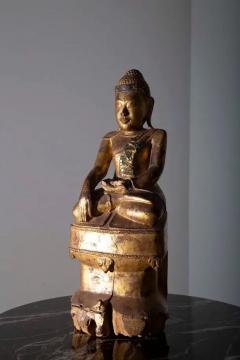 Buddha in lacquered wood Burma Mandalay 19th century - 3685939