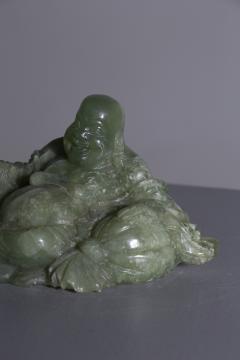 Buddha statuette in green jade - 3665203