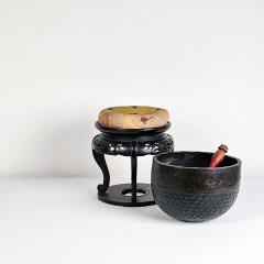 Buddhist Temple Prayer Bowl on Stand 19th century - 3203223