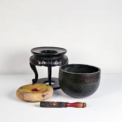 Buddhist Temple Prayer Bowl on Stand 19th century - 3203225