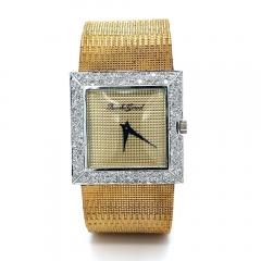 Bueche Girod Mens Square Watch in 18k gold Diamond Bezel - 3589483