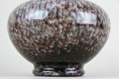 Bulbous Murano Glass Vase With Brown Grey Black Tones Italy circa 1970 - 3505684