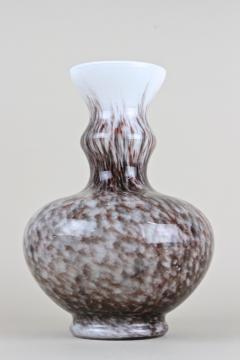Bulbous Murano Glass Vase With Brown Grey Black Tones Italy circa 1970 - 3505687