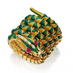 Bulgari Enamel Ruby and Diamond Dragon Bracelet - 4478387