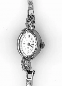 Bulova Ladies Wristwatch Art Deco Style with Diamonds - 2828016