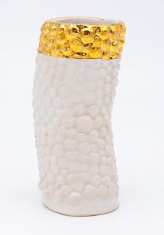 Bumpy Ceramic Vase with Gold Trim - 1964557