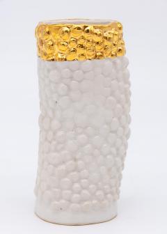 Bumpy Ceramic Vase with Gold Trim - 1964558