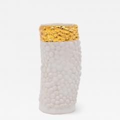 Bumpy Ceramic Vase with Gold Trim - 1966465