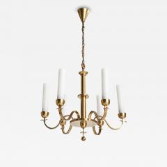 Bunte Remmler Chandelier with Brass and Glass Germany 1920s - 4770949