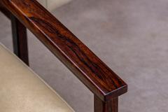 Bureau M veis Brazilian Modern Pair of Armchairs in Rosewood Beige Leather Bureau - 4546209