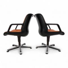 Burkhard Vogtherr Set of 2 Fr scher leather office chairs by Burkhard Vogtherr 1970 - 4741373