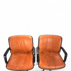 Burkhard Vogtherr Set of 2 Fr scher leather office chairs by Burkhard Vogtherr 1970 - 4741379