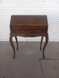 Burl Walnut Drop Front Desk - 4290213