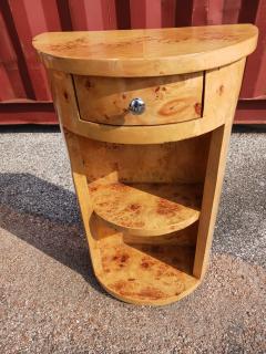 Burl Wood Art Deco Open Bookcase - 4814092