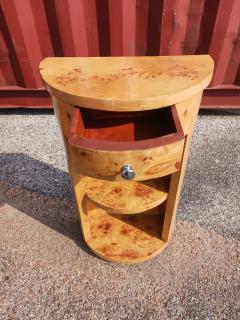 Burl Wood Art Deco Open Bookcase - 4814142