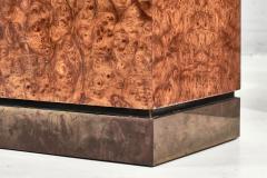 Burl Wood and Brass Trunk End Tables Jean Claude Mahey 1970 - 2359843