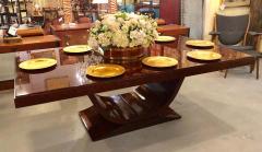 Burled Walnut Art Deco Inspired Lauder Alcott Dining Table - 1270376
