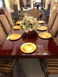 Burled Walnut Art Deco Inspired Lauder Alcott Dining Table - 1270379