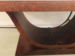 Burled Walnut Art Deco Inspired Lauder Alcott Dining Table - 1270382