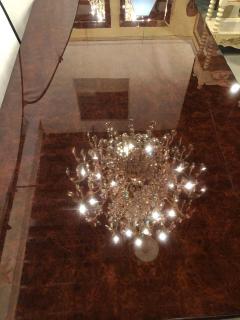 Burled Walnut Art Deco Inspired Lauder Alcott Dining Table - 1270386