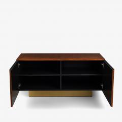 Burlwood Brass Petite Mid Century Style Cabinet - 4414513