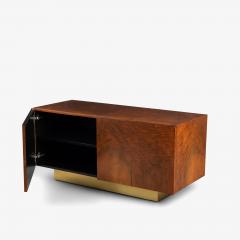 Burlwood Brass Petite Mid Century Style Cabinet - 4414514