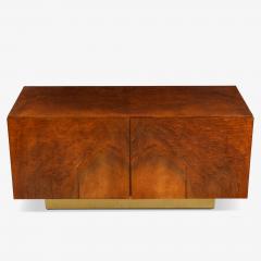 Burlwood Brass Petite Mid Century Style Cabinet - 4414518