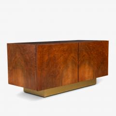 Burlwood Brass Petite Mid Century Style Cabinet - 4414519