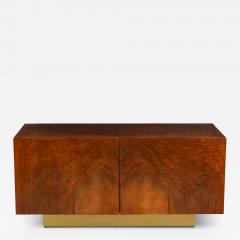 Burlwood Brass Petite Mid Century Style Cabinet - 4419589