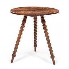 Burlwood Cricket Table upon Barleytwist Legs - 4376287