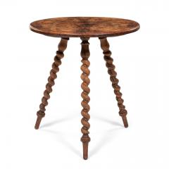 Burlwood Cricket Table upon Barleytwist Legs - 4376293
