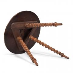 Burlwood Cricket Table upon Barleytwist Legs - 4376296