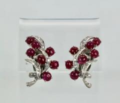 Burma Ruby Diamond Earrings 14k - 3451356