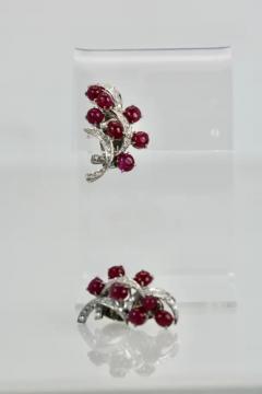 Burma Ruby Diamond Earrings 14k - 3451366