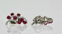 Burma Ruby Diamond Earrings 14k - 3451467