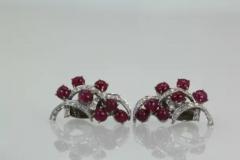 Burma Ruby Diamond Earrings 14k - 3451468