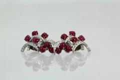 Burma Ruby Diamond Earrings 14k - 3451473